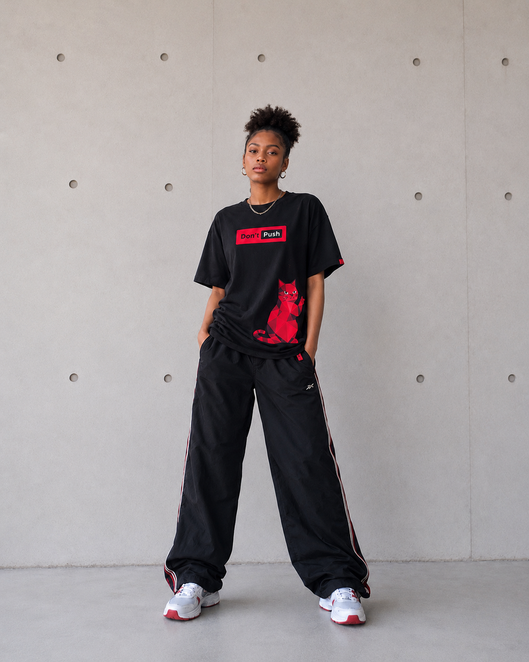 Cyber Miao Cat Print TEE