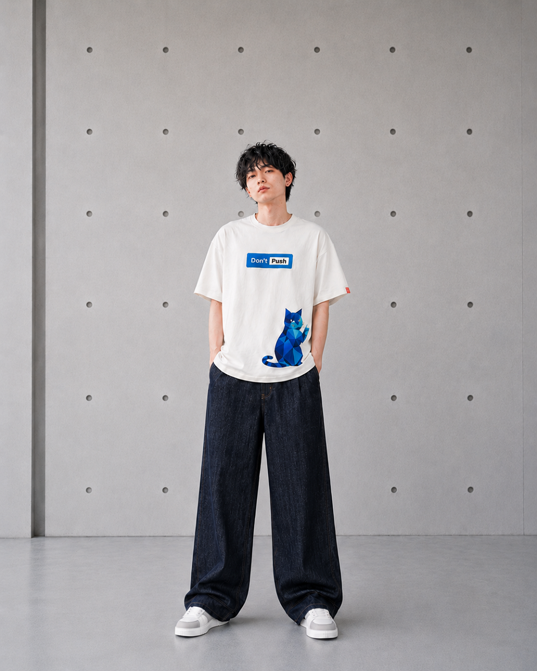 Cyber Miao Cat Print TEE